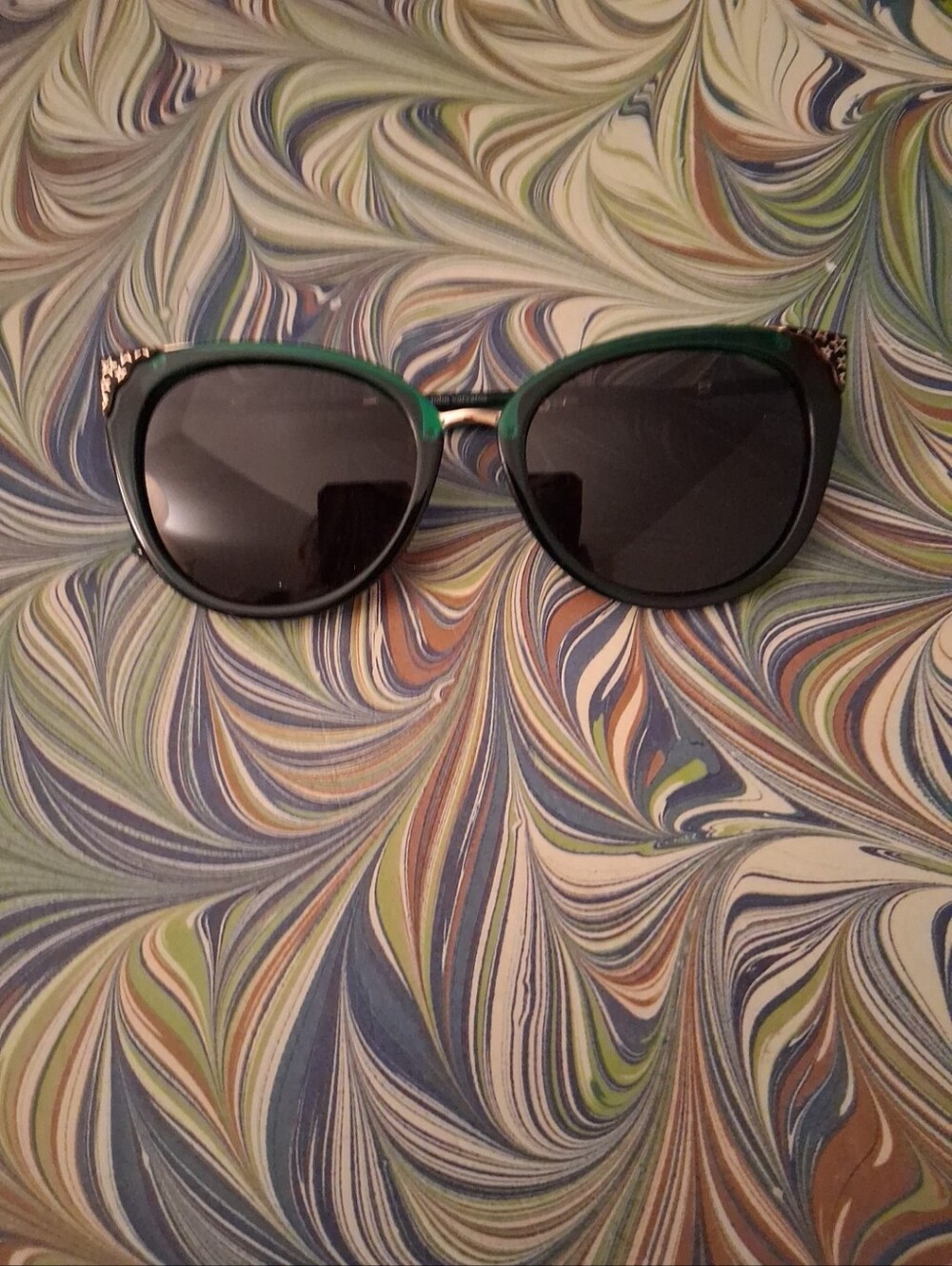 John Varvatos Emerald Green & Gold Sunglass NWOT